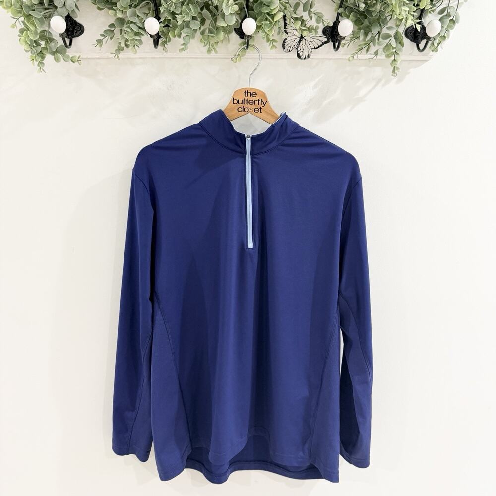 SanSoleil Men’s Blue Performance Long Sleeve Quarter Zip Blue Size M 14056
